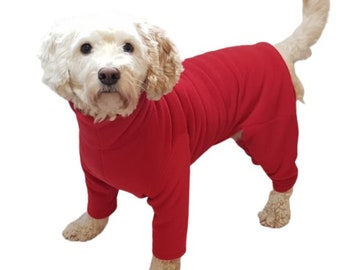 Polar Fleece Dog Suit With or Name Red - Etsy