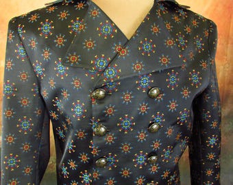 Black Brocade Frock Coat | Vampire Coat | Black Brocade Coat | Steampunk | Pirate | Edwardian Jacket | Double Breasted Coat | Handmade Coat