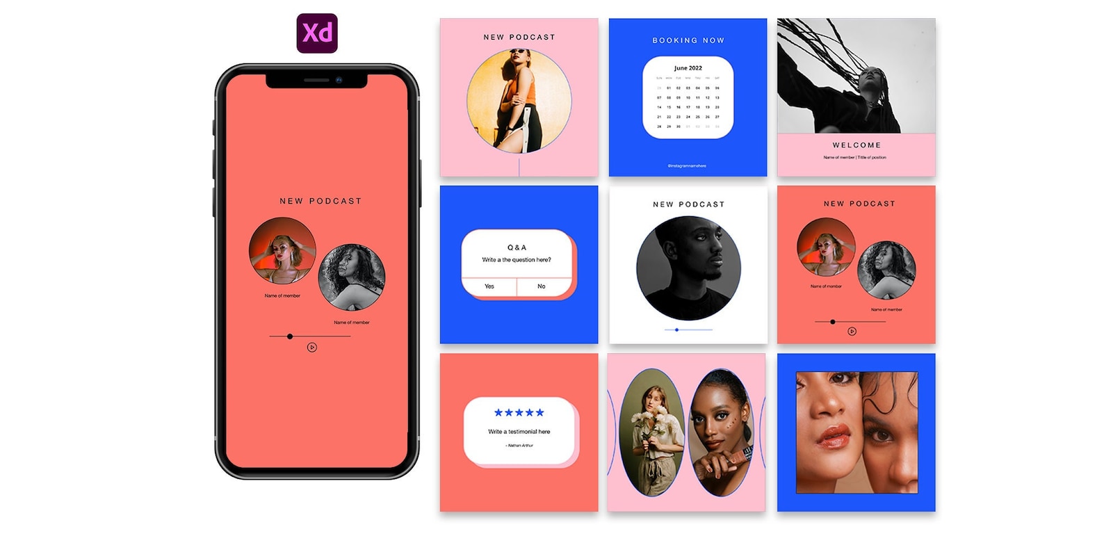 Adobe XD Social Media Digital Template Etsy
