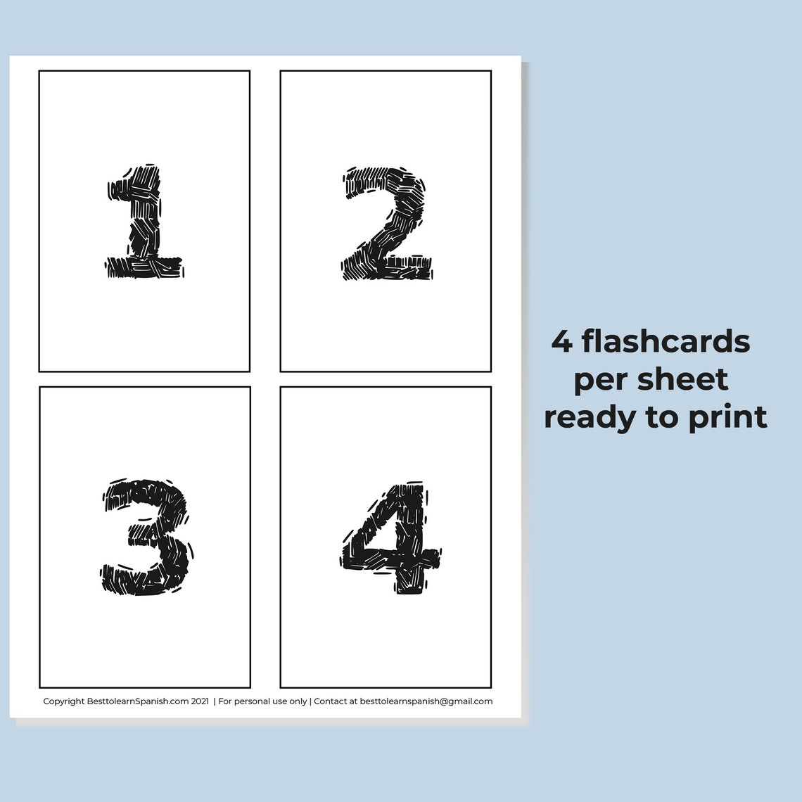 Black and White Numbers Flashcards 120 With Bilingual List Etsy