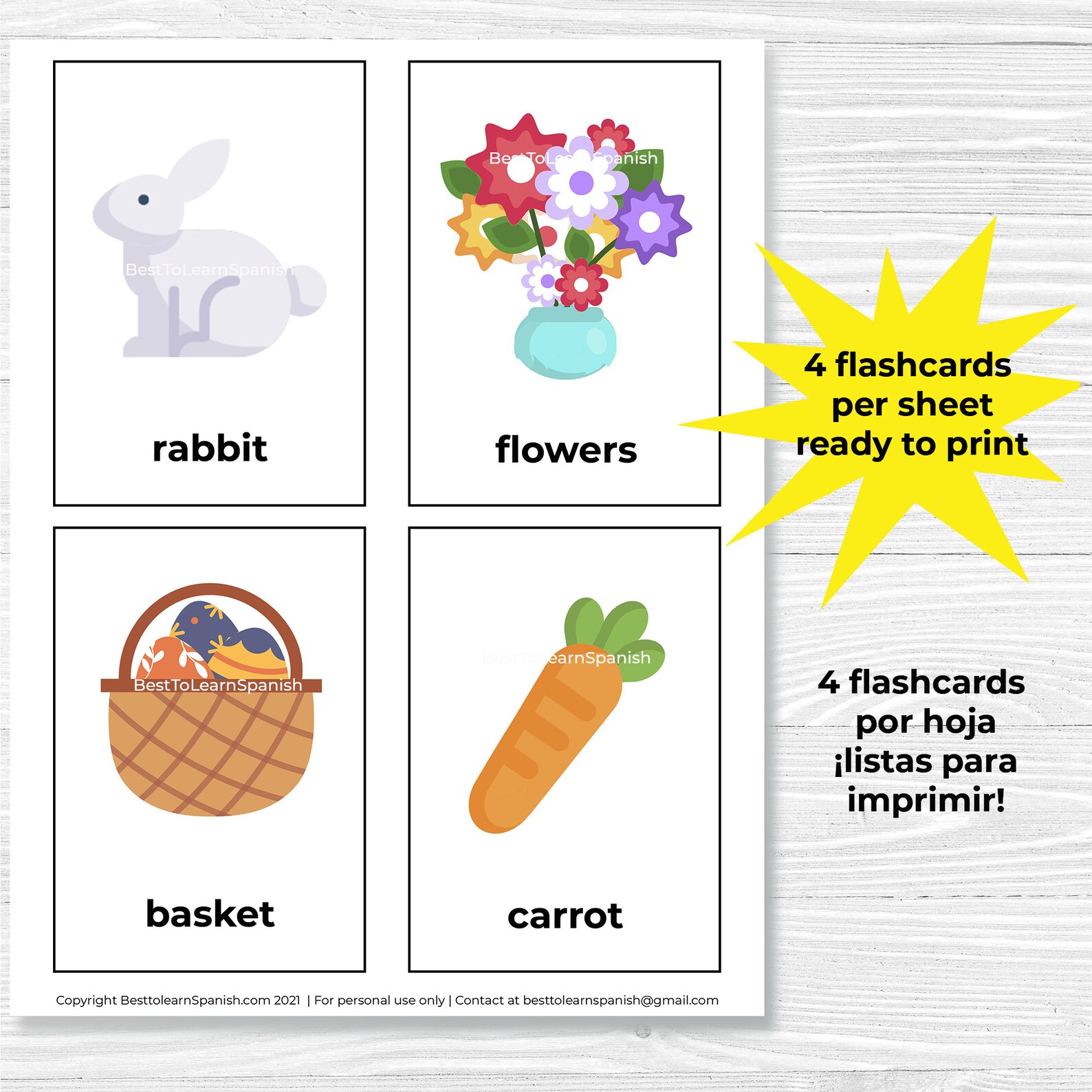 Easter Flashcards in English 16 Flashcards De La Pascua En Etsy