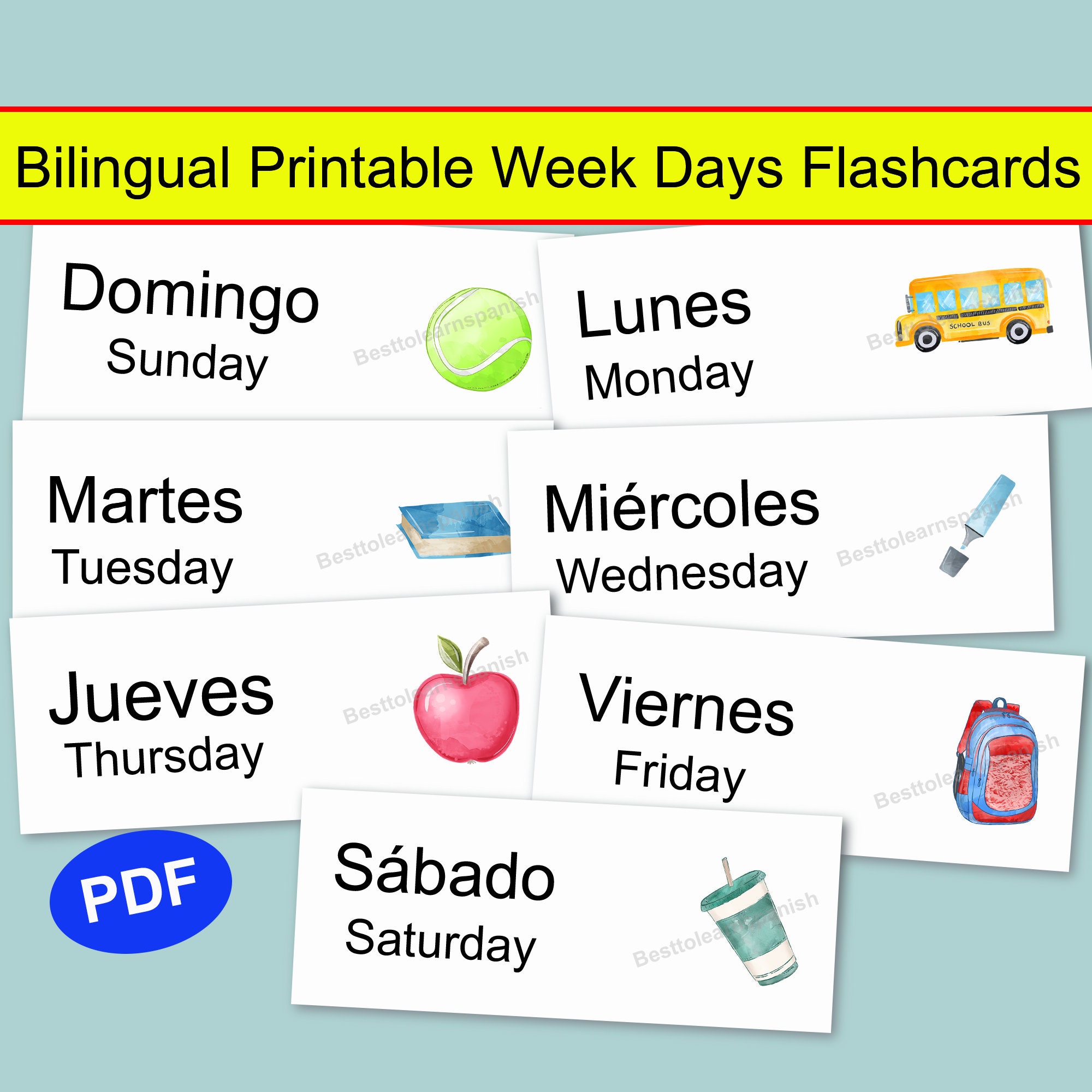 days-of-the-week-bilingual-flashcards-flashcards-de-los-d-as-etsy