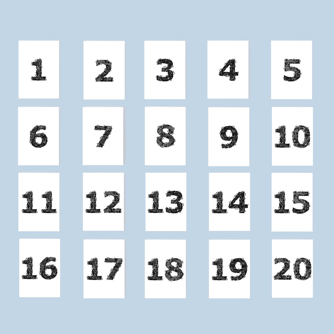 Black and White Numbers Flashcards 120 With Bilingual List Etsy