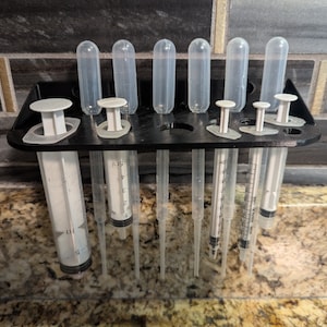 Aquarium Test Kit Syringe & Pipette Wall Mount | Holds 1ml–20ml Assortment | Reef Safe