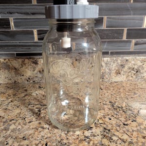 Protein Skimmer Skimmate Jar Lid | Wide Mouth Mason Jar Design | Neptune Apex Compatible