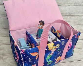 Toniebox Bag: Handmade Cotton, Mermaid, pink, ocean, under water, ariel, Tonies storage