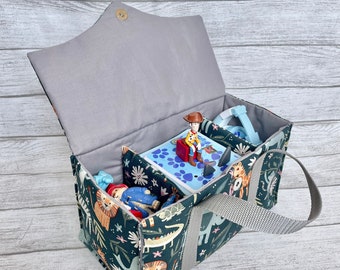 Toniebox Bag: Handmade Cotton Carrier, Jungle Animals, Tonies Storage, Wild Animals