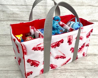 Toniebox Bag: Fire Truck Handmade Cotton Carrier, Tonies Storage, Marshall, Firefighter