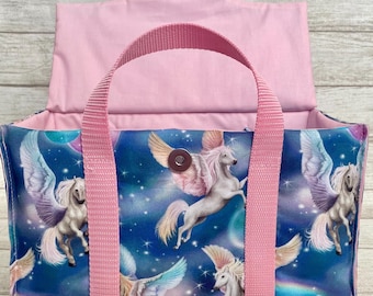 Toniebox Bag: Rainbow Unicorn Organizer for Girls, Pegasus, Horse, Pony, Tonies Storage