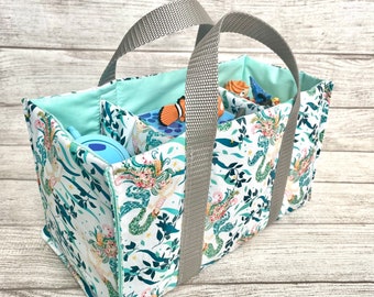 Toniebox Bag: Handmade Cotton Carrier, Tonies Storage | Mermaid | Mint | Ocean | Ariel