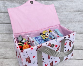 Toniebox Bag: Handmade Cotton Carrier, Tonies Storage | Bear | Balloon | Valentine’s | Cute | Heart | Love | Pink
