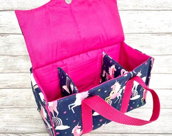 Toniebox Bag: Unicorn Pink Handmade Organizer Bag for Girls, Rainbow, Tonies Storage