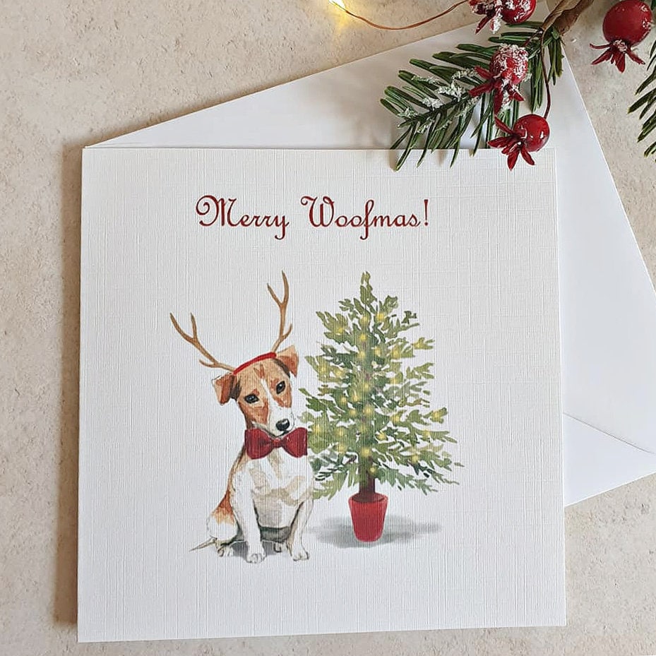 Jack russell dogjack russell christmas carddog christmas Etsy