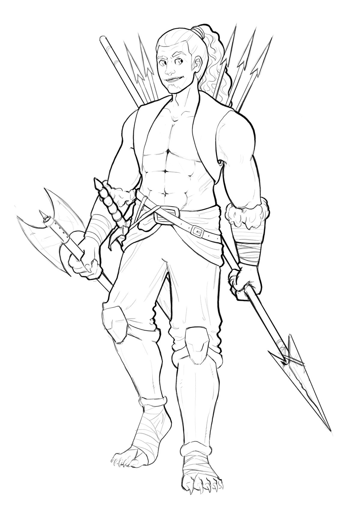 Dnd Printables: Human Barbarian Finished Illustration and - Etsy