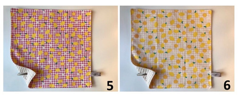 Serviette de table doublée en tissu : motifs fruits, légumes et petits beurre image 6