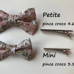 Bow barrettes with floral and graphic prints on crocodile clip image 2