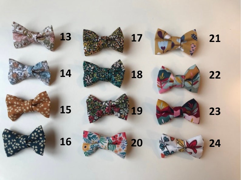 Bow barrettes with floral and graphic prints on crocodile clip image 4