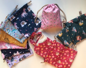 Sac en tissu motifs pour filles : 3 tailles disponibles