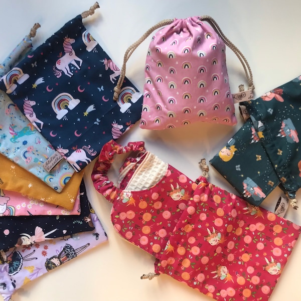 Sac en tissu motifs pour filles : 3 tailles disponibles