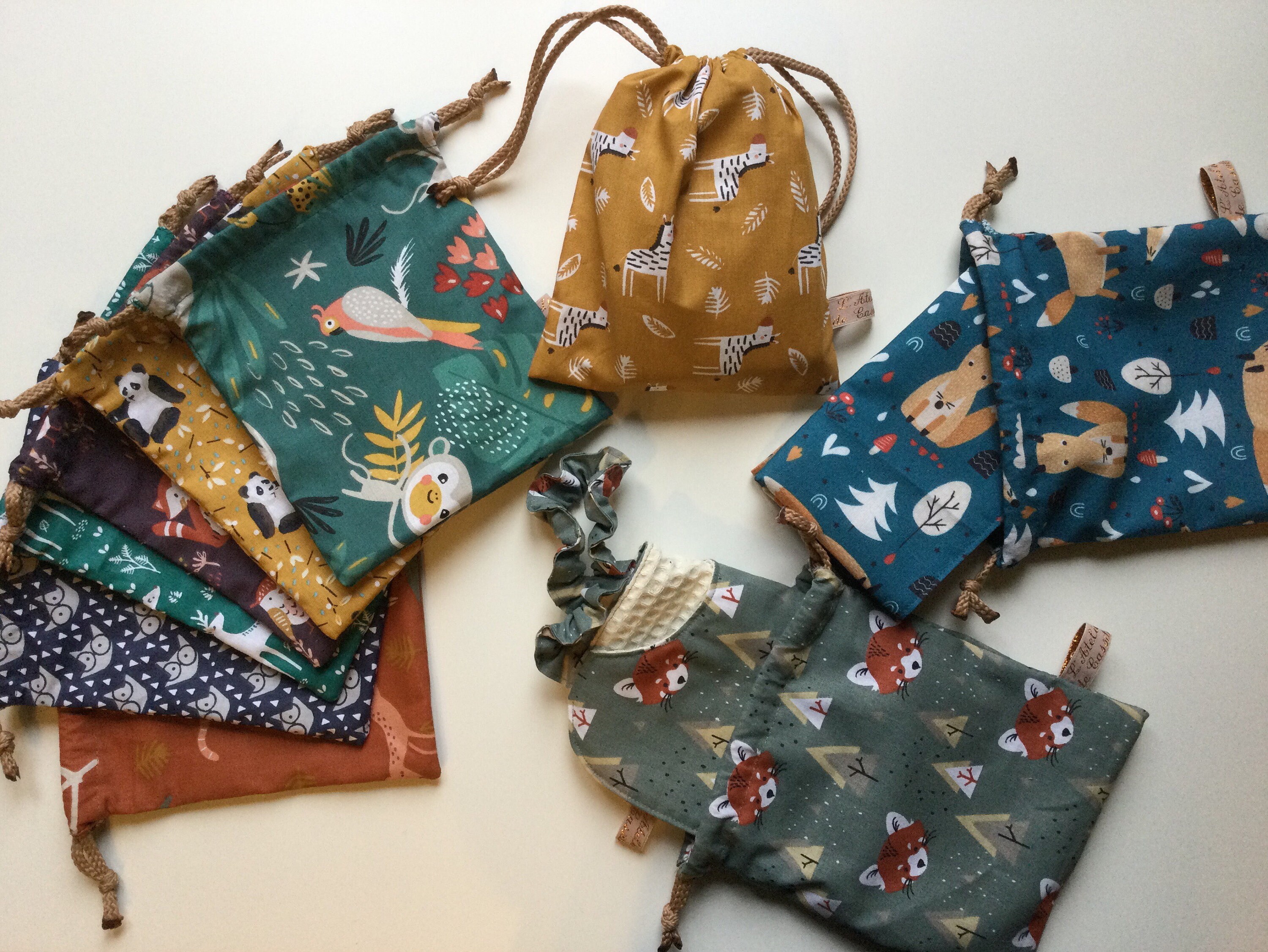 Sac en Tissu Motifs Animaux 3 Tailles Disponibles