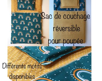 Sac de couchage et petit oreiller pour poupée de 20 ou 30 cm, couverture, parure de lit