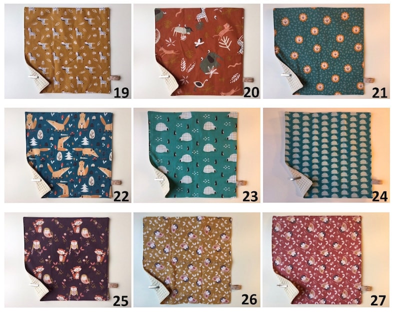 Serviette de table doublée en tissu pour enfants : motifs animaux image 4