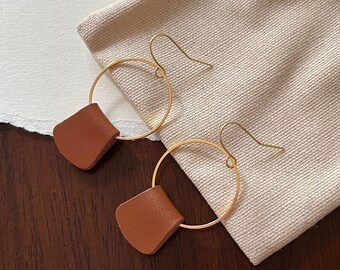 Folded Leather Earrings