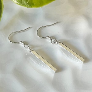 Dainty Minimalist Sterling Silver,Dangle Earrings, Drop Earrings, Silver, Bar Earrings, Gift For Mom, Jewelry Gifts