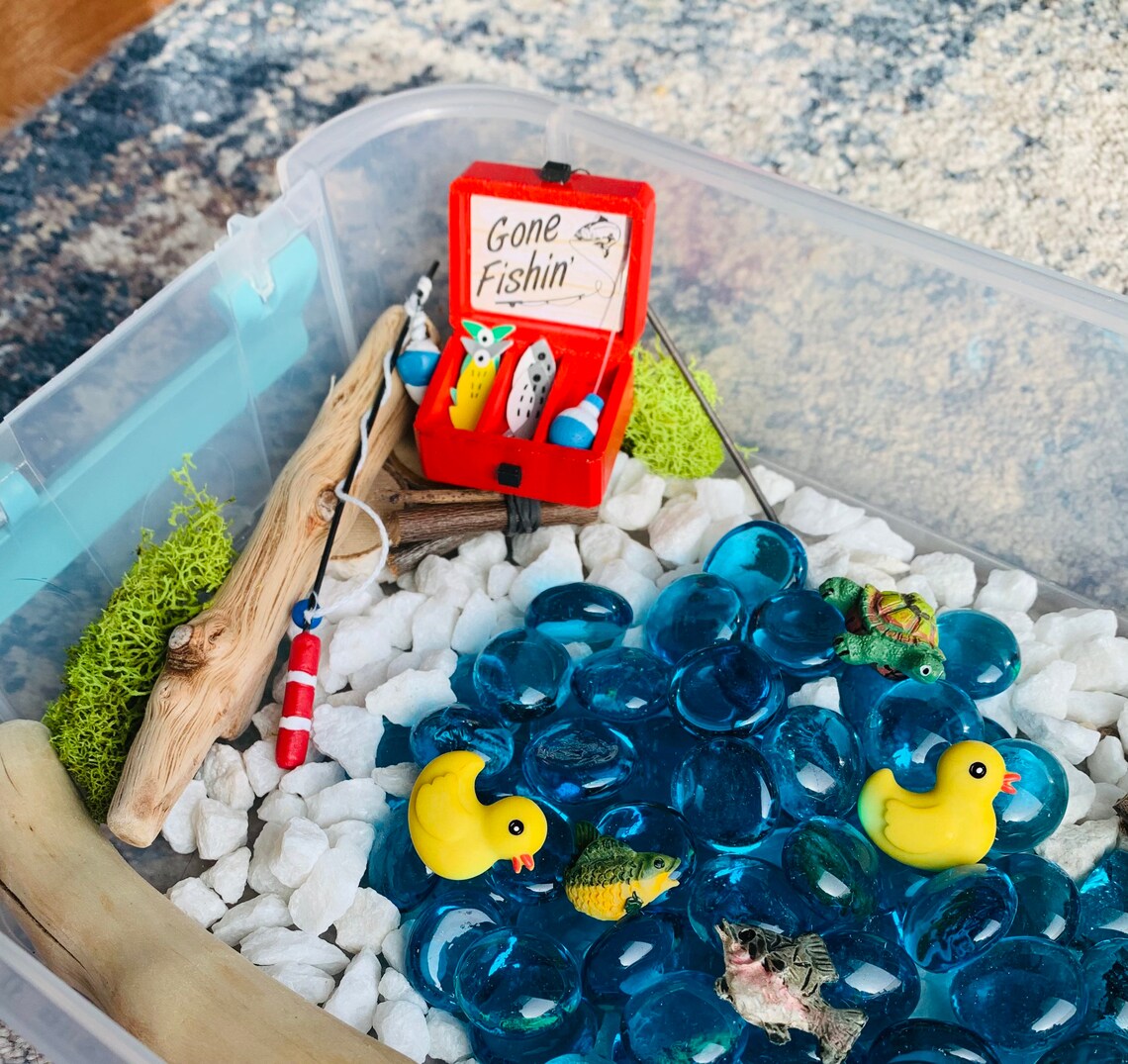 Gone fishing sensory bin Etsy