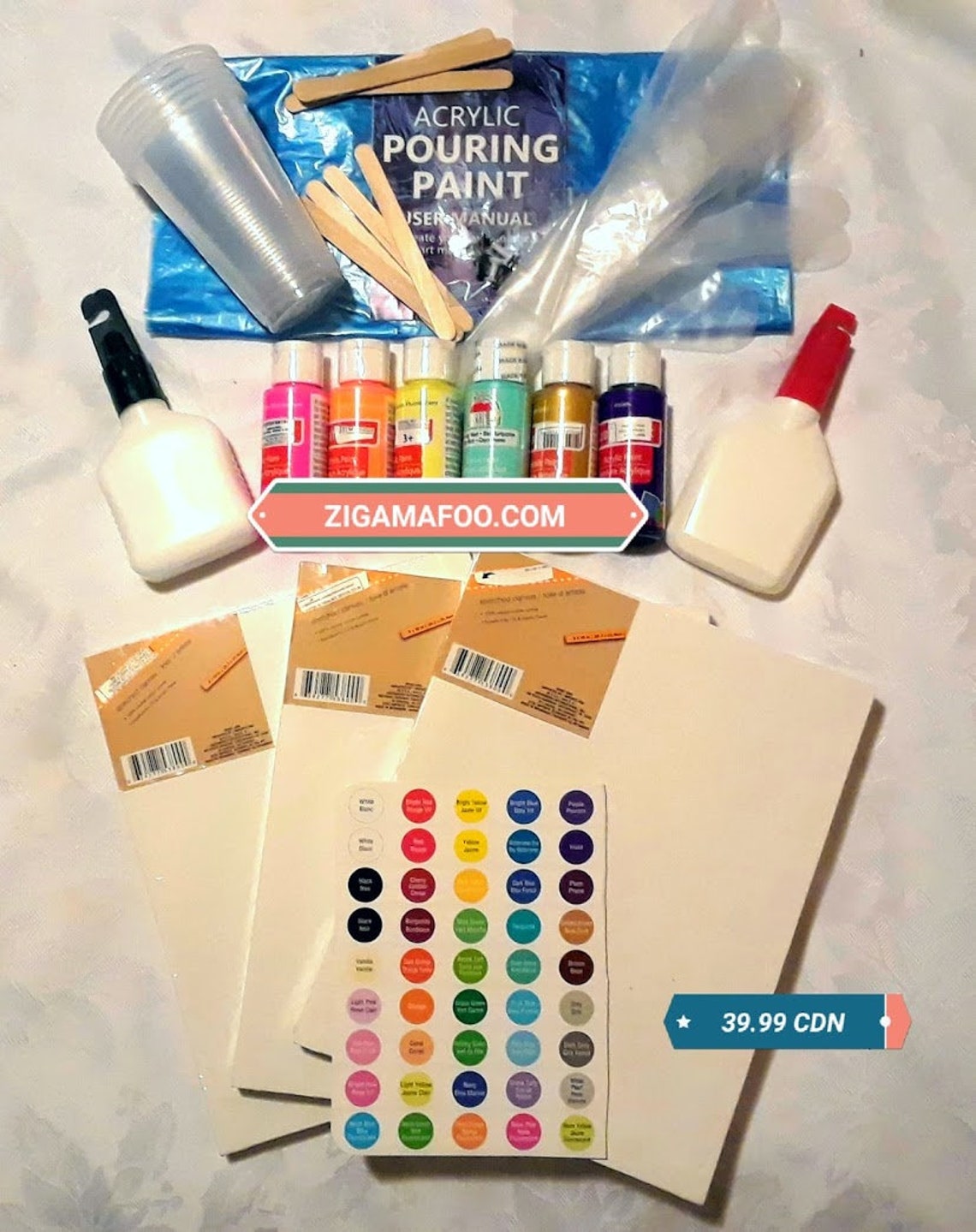 Craft Kits DIY Kit Painting 32pc. Pour Painting Kit. Etsy