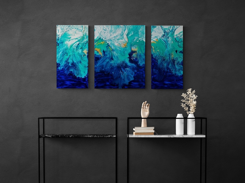 3 Piece Wall Art, Triptych Wall Art, Original Canvas Wall Art, No Frame Required, Quality