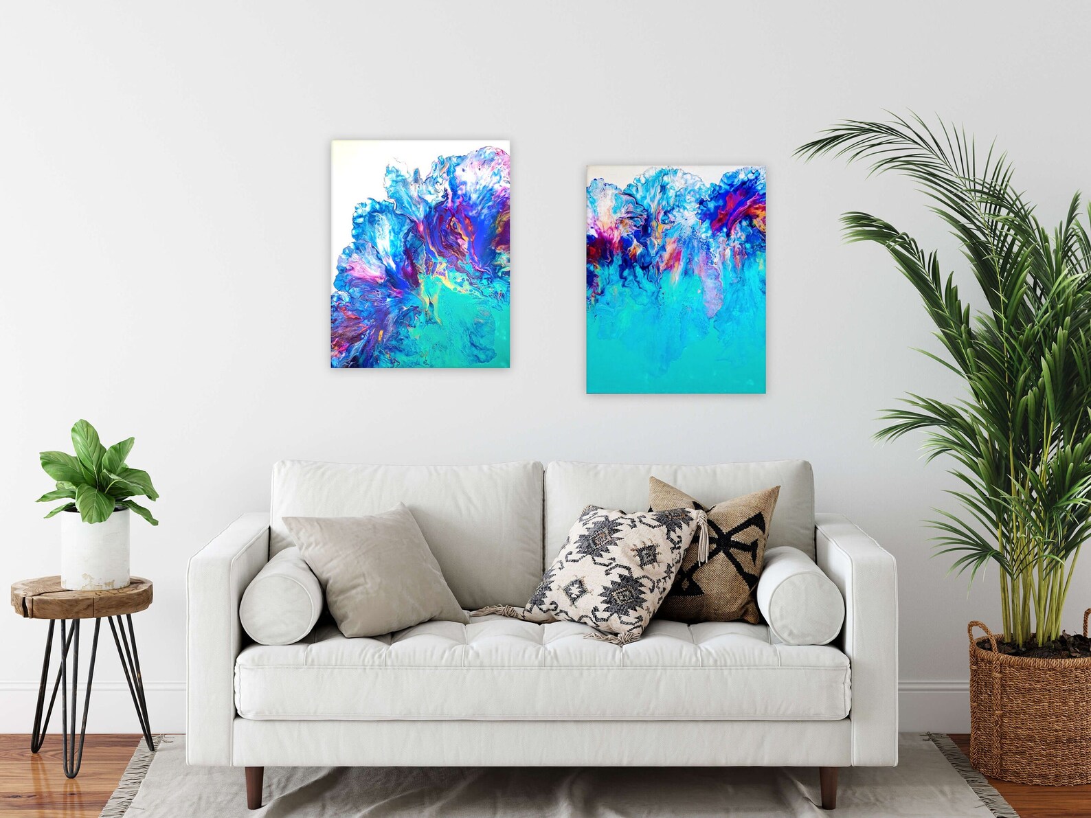 Diptych Wall Art Abstract Art Modern Art Canvas Art Framed Etsy Canada