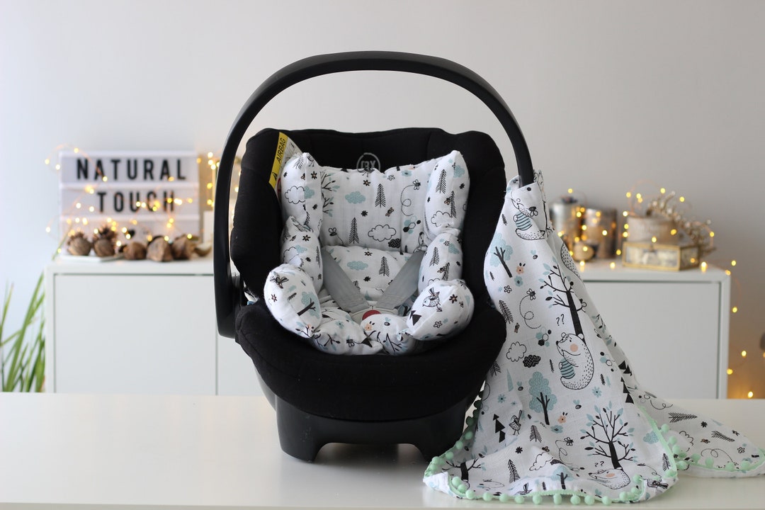 Baby Car Seat Cushion Set Car Seat Canopy Baby Girl Baby Etsy