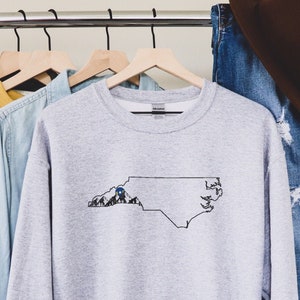 Carolina Sweatshirt  Carolina Fan Crewneck Sweatshirt Distressed Carolina Mountain Sweatshirt Carolina Gift College Student gift
