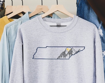East Tennessee Sweatshirt,  ETSU Fan Crewneck Sweatshirt, Distressed Tennessee Sweatshirt, Tennessee Gift, College Student gift
