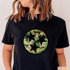Tennessee Comfort Colors Tristar Shirt Distressed Camo Tennessee Tristar Camouflage Tristar Tennessee Tristar Distressed Camo Tristar Shirt