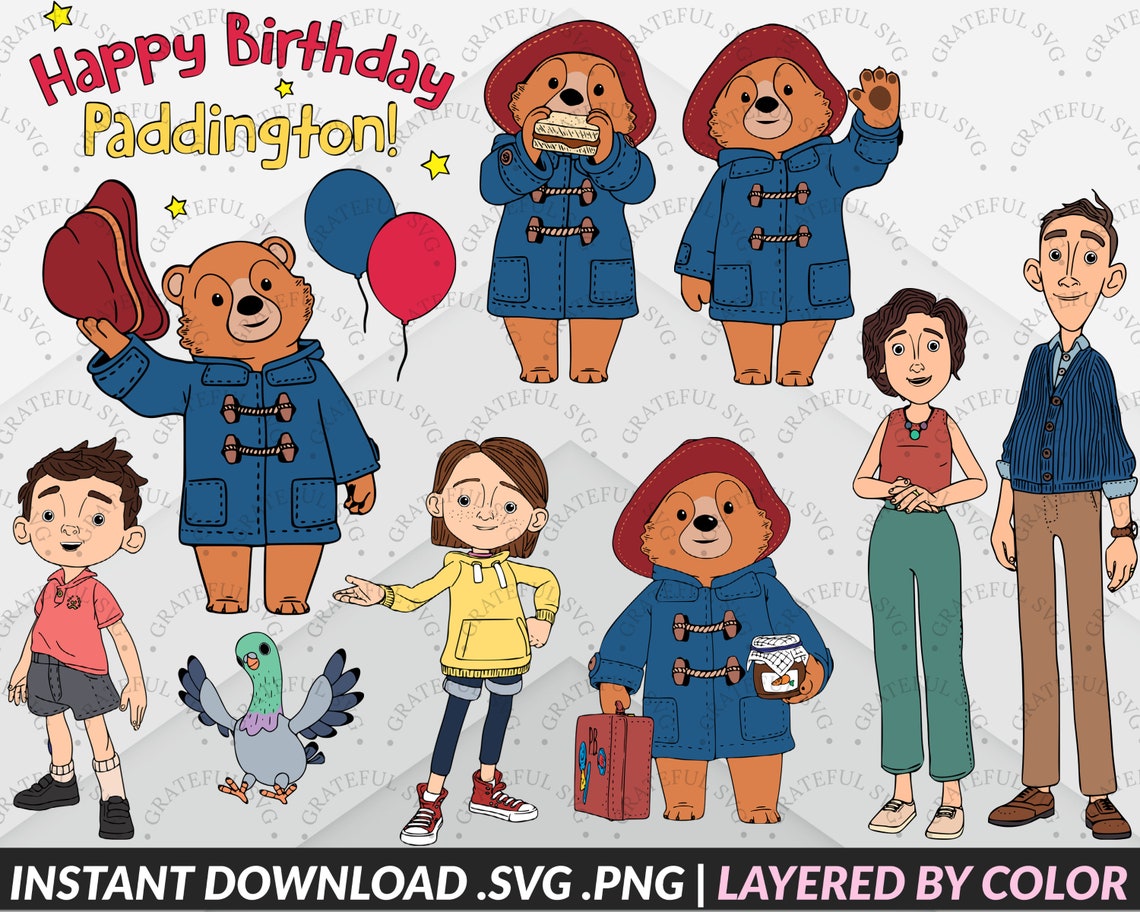 Les aventures de Paddington SVG Bundle paddington ours svg | Etsy