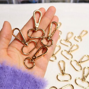 5 Pcs | 16mm | 25mm | Light Gold Swivel Lobster Clasp | DIY Accessories | Keychain Hooks | Keyring Making | Macrame Keychains