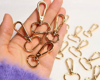 5 Pcs | 16mm | 25mm | Light Gold Swivel Lobster Clasp | DIY Accessories | Keychain Hooks | Keyring Making | Macrame Keychains