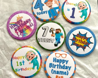 Badges d'anniversaire personnalisés