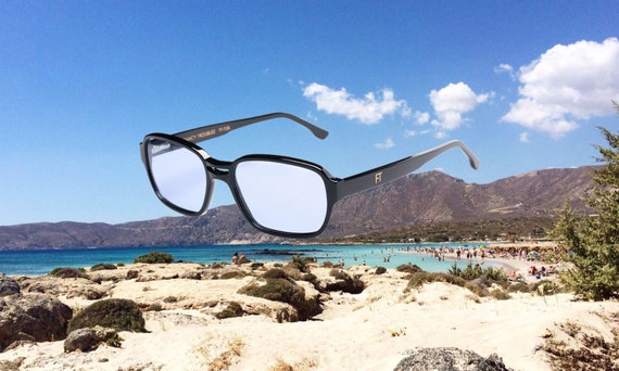 Blue Lens Sunglasses Retro Square Frame Sunglasses With Light Blue Lenses Etsy Canada
