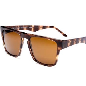 Brown Square Frame Sunglasses with Flat Top Lenses