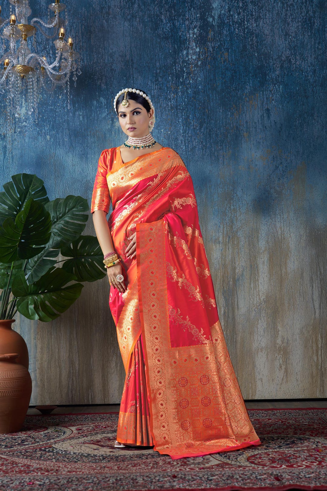 Triveni Splendor Banarsee Kokal Silk Saree Ireland