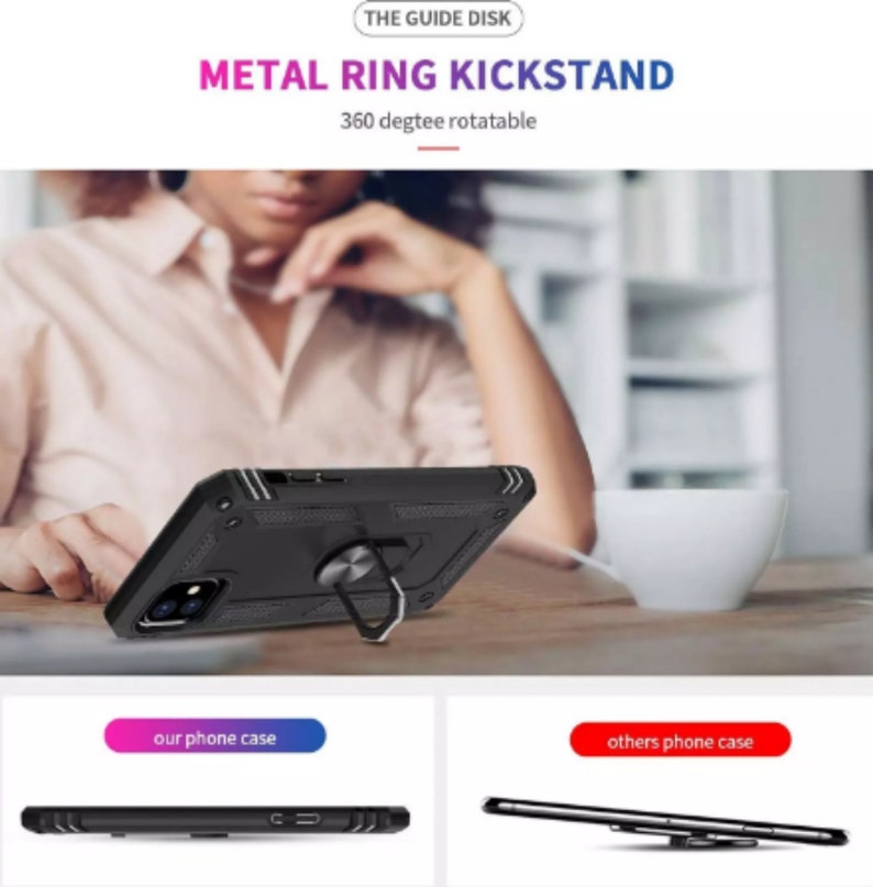 Drop Tested Protective Kickstand Magnetic Car Mount Case for iPhone 12 11 Pro X XR XS Max 6S 7 8 Plus Case,Military Grade 15ft