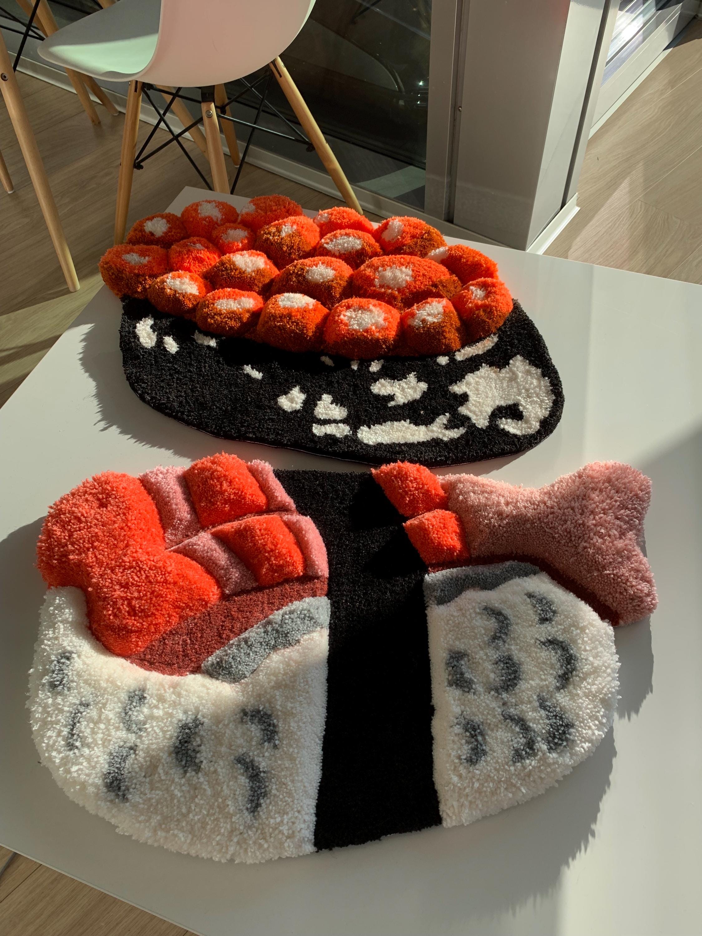 【SUSHIさん専用】カーペット Tufted Rug 3d Fluffy Japanese Sushi Tufted Rug, Cute Kitchen Decor