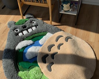 Totoro Anime Custom Tufted Rug Fluffy 3D Carpet - Etsy