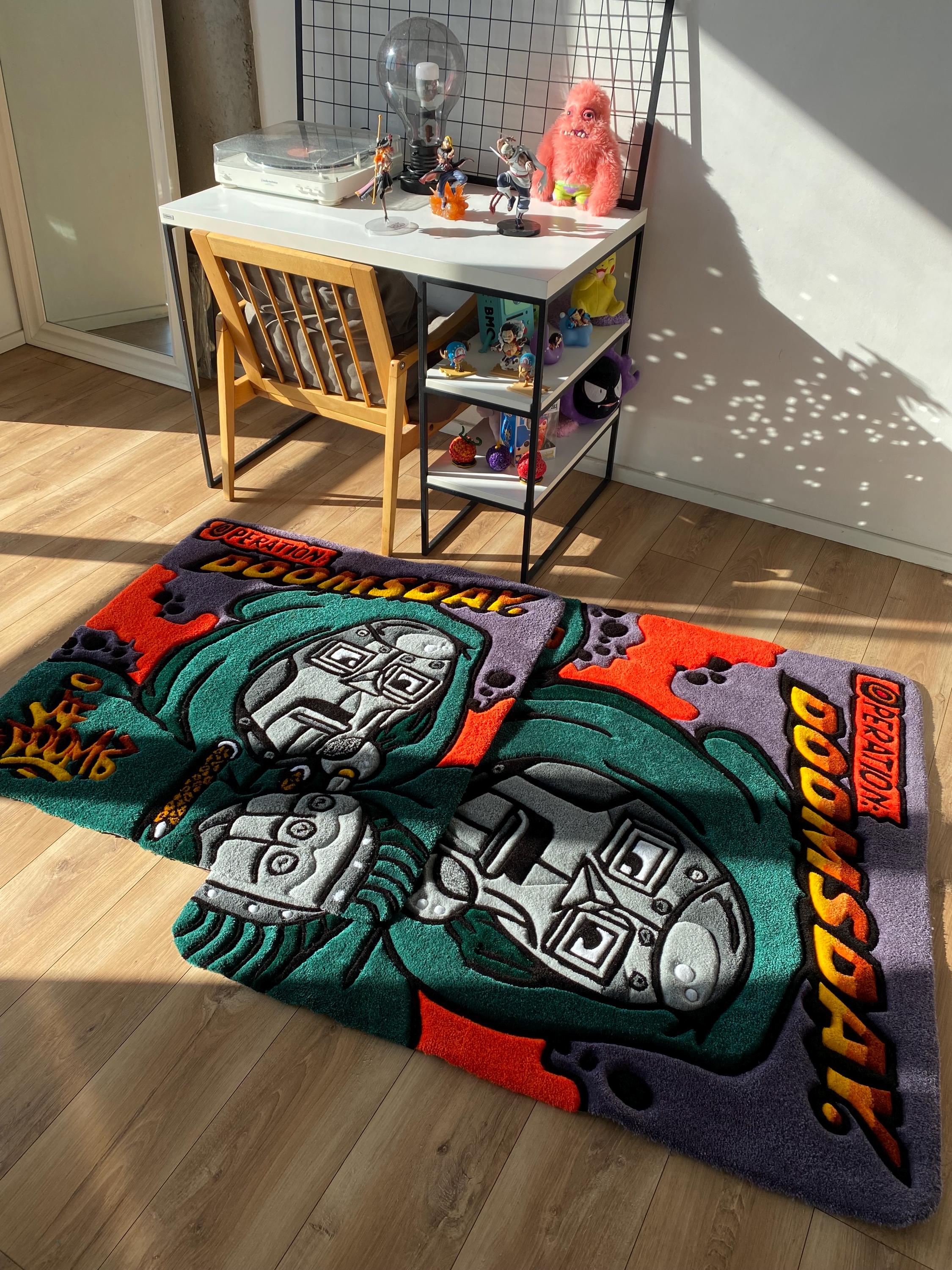 MF Doom Tufted Custom Rug Carpet Handmade Tufting Rug Fluffy Rug