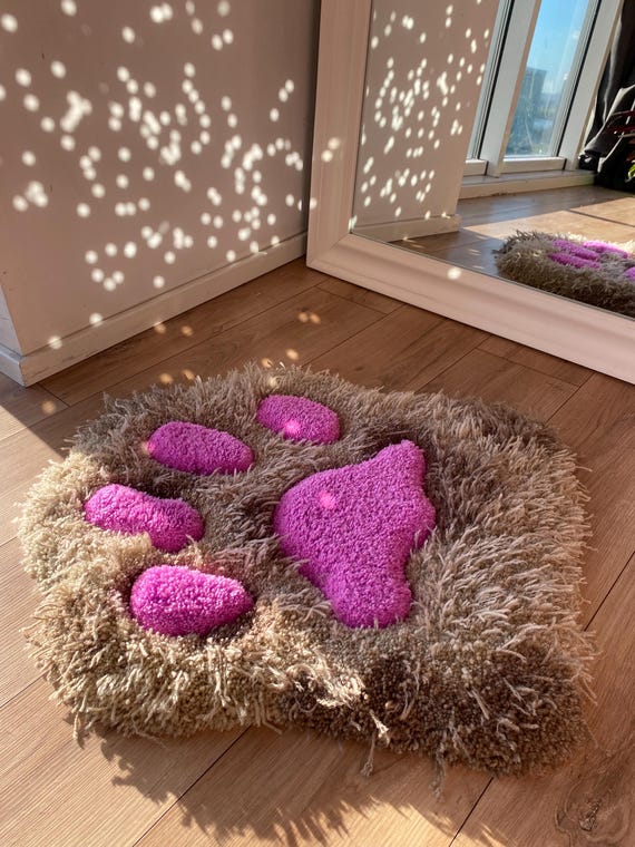 Cat Paw Fluffy 3d Custom Tufted Rug - Etsy