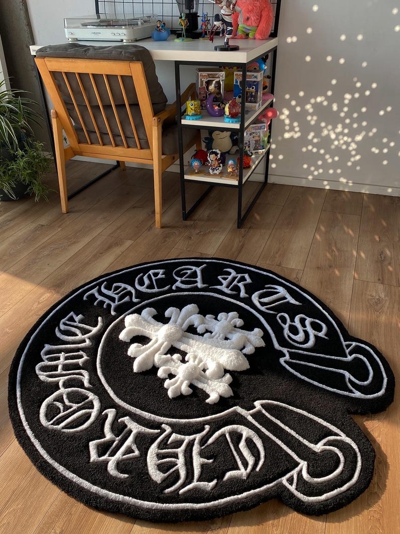 Custom Fluffy 3d Tufted Rug, Chrome Decor Rug - Etsy