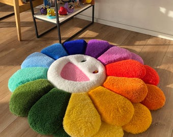 Rug tufted 3D flower
